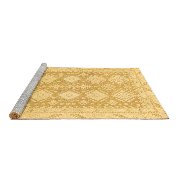 Sideview of Machine Washable Abstract Brown Modern Rug, wshabs2397brn