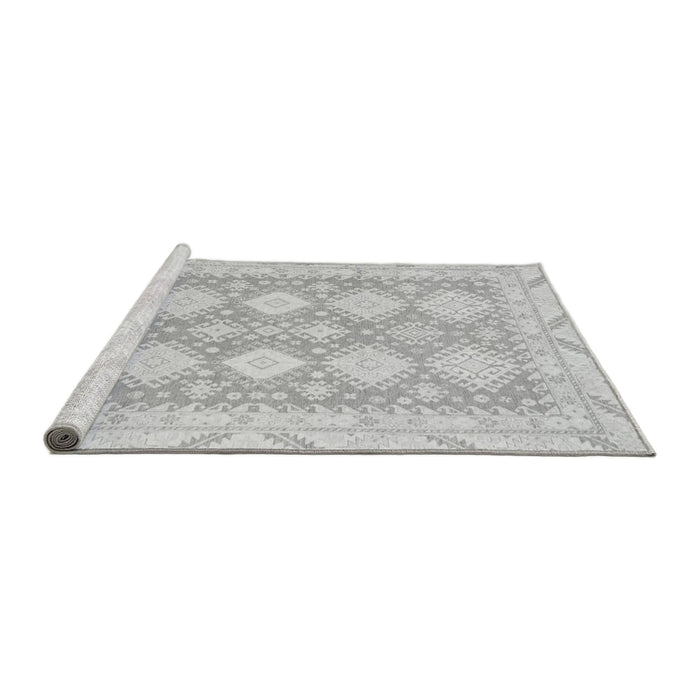 Sideview of Machine Washable Abstract Gray Modern Rug, wshabs2397gry