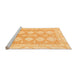 Sideview of Machine Washable Abstract Orange Modern Area Rugs, wshabs2397org