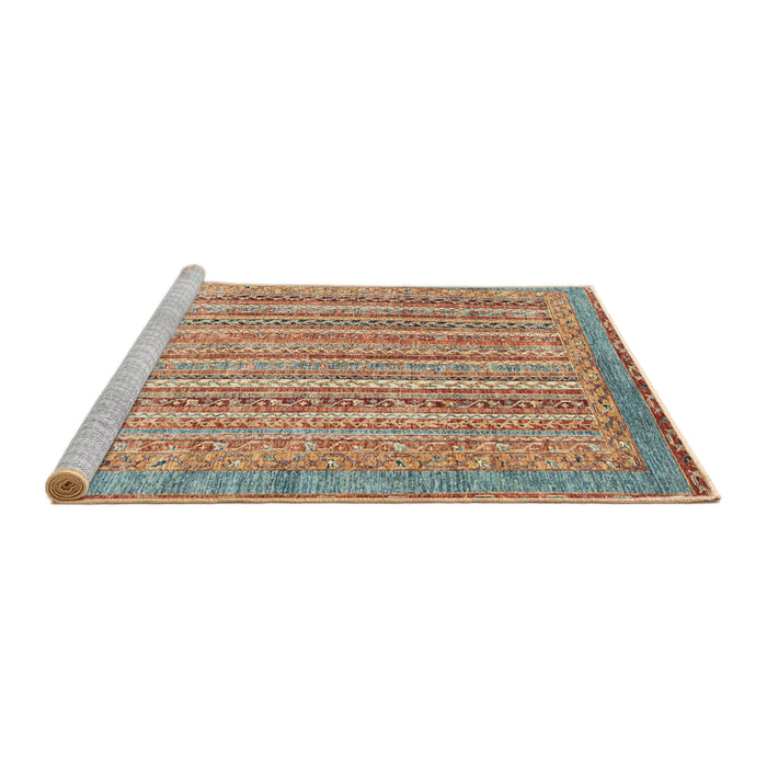 Sideview of Machine Washable Abstract Red Rug, wshabs2398