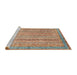 Sideview of Machine Washable Abstract Red Rug, wshabs2398