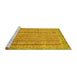 Sideview of Machine Washable Abstract Yellow Modern Rug, wshabs2398yw