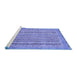 Sideview of Machine Washable Abstract Blue Modern Rug, wshabs2398blu