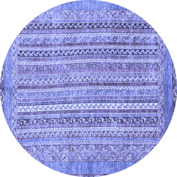 Round Machine Washable Abstract Blue Modern Rug, wshabs2398blu
