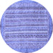 Round Machine Washable Abstract Blue Modern Rug, wshabs2398blu