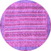 Round Machine Washable Abstract Purple Modern Area Rugs, wshabs2398pur