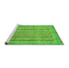 Sideview of Machine Washable Abstract Green Modern Area Rugs, wshabs2398grn