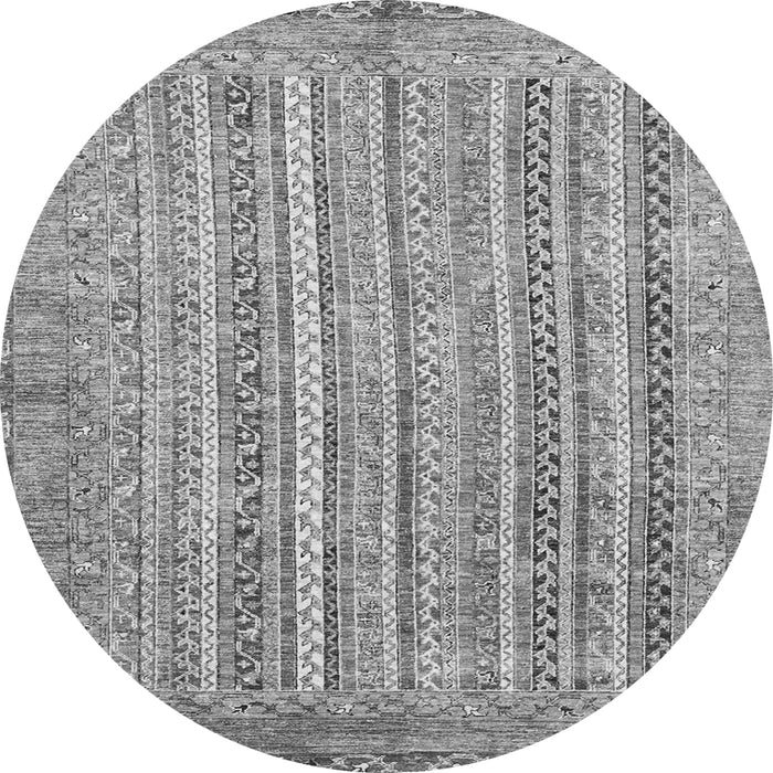 Round Abstract Gray Modern Rug, abs2398gry