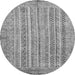 Round Abstract Gray Modern Rug, abs2398gry