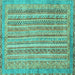 Square Abstract Turquoise Modern Rug, abs2398turq