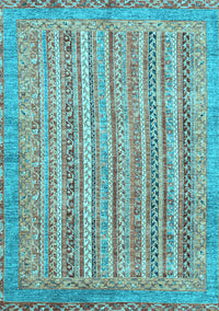 Abstract Light Blue Modern Rug, abs2398lblu