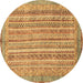 Round Abstract Brown Modern Rug, abs2398brn