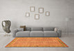 Machine Washable Abstract Orange Modern Area Rugs in a Living Room, wshabs2398org