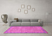 Machine Washable Abstract Pink Modern Rug in a Living Room, wshabs2398pnk