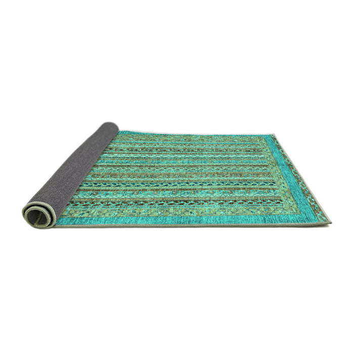 Sideview of Abstract Turquoise Modern Rug, abs2398turq