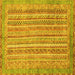 Square Abstract Yellow Modern Rug, abs2398yw