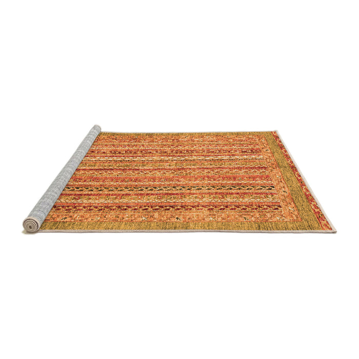 Sideview of Machine Washable Abstract Orange Modern Area Rugs, wshabs2398org