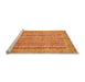 Sideview of Machine Washable Abstract Orange Modern Area Rugs, wshabs2398org