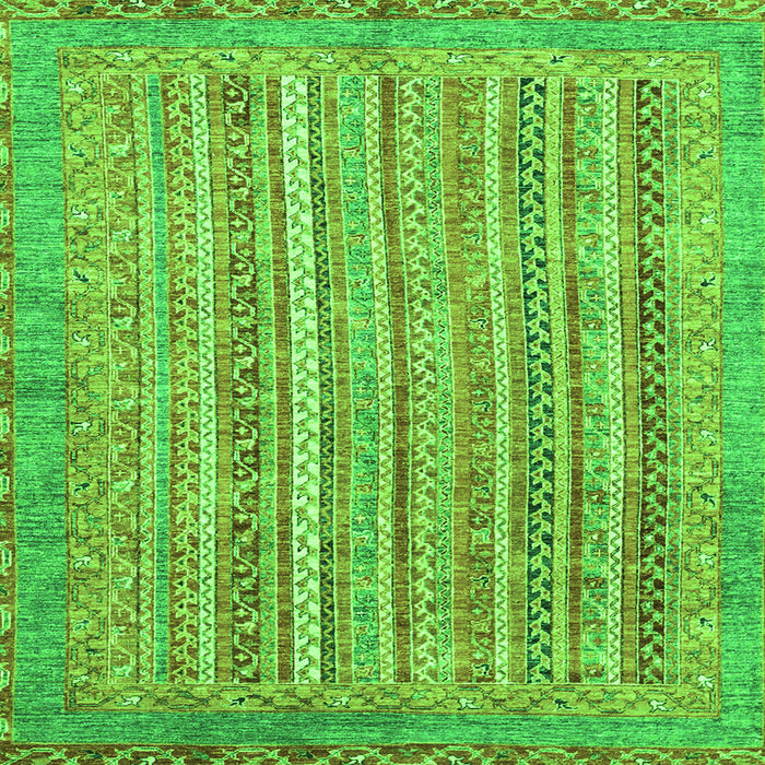 Square Abstract Green Modern Rug, abs2398grn