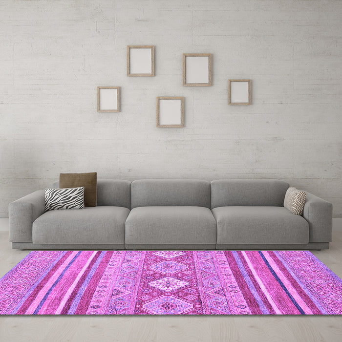 Machine Washable Abstract Purple Modern Area Rugs in a Living Room, wshabs2399pur