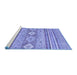 Sideview of Machine Washable Abstract Blue Modern Rug, wshabs2399blu