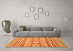 Machine Washable Abstract Orange Modern Area Rugs in a Living Room, wshabs2399org