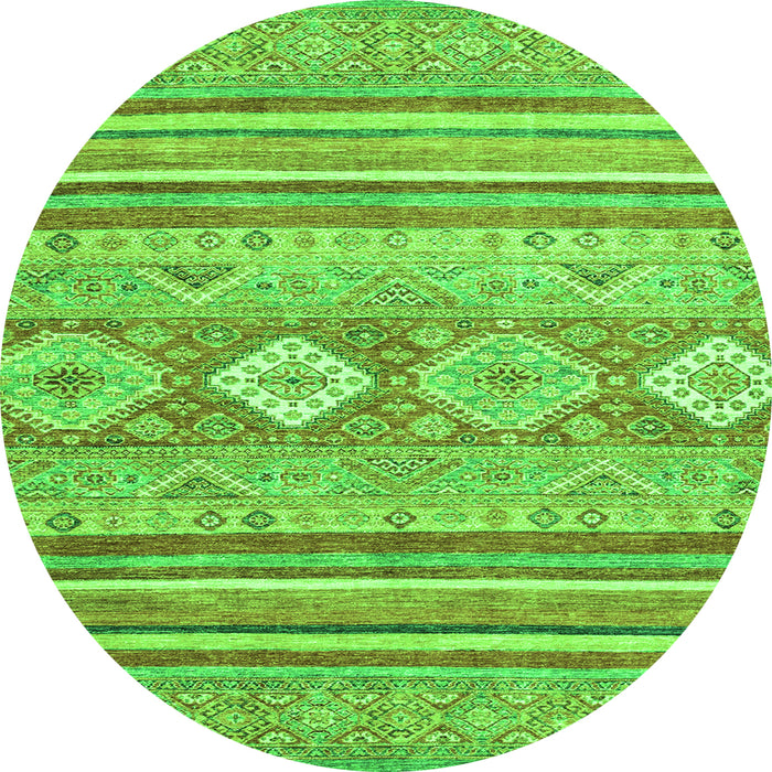 Round Abstract Green Modern Rug, abs2399grn