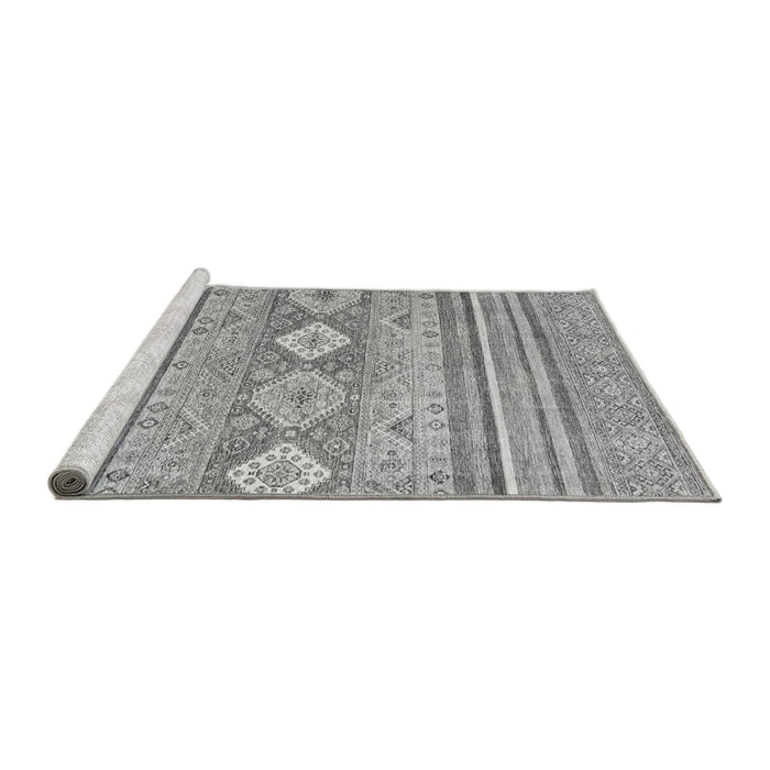 Sideview of Machine Washable Abstract Gray Modern Rug, wshabs2399gry