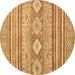 Round Machine Washable Abstract Brown Modern Rug, wshabs2399brn