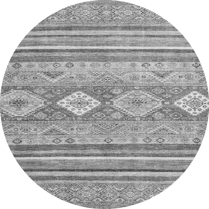 Round Abstract Gray Modern Rug, abs2399gry