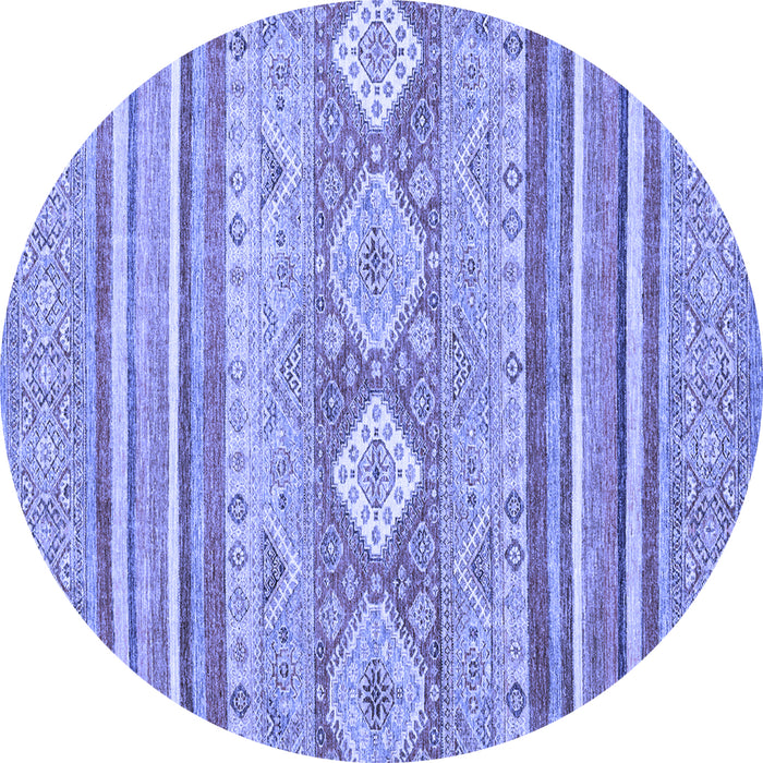 Round Machine Washable Abstract Blue Modern Rug, wshabs2399blu
