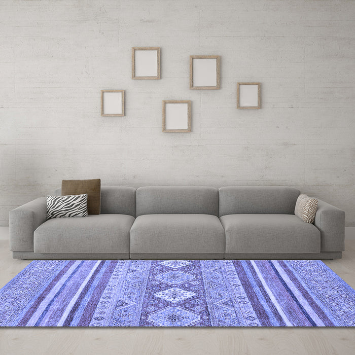 Machine Washable Abstract Blue Modern Rug in a Living Room, wshabs2399blu