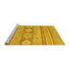 Sideview of Machine Washable Abstract Yellow Modern Rug, wshabs2399yw