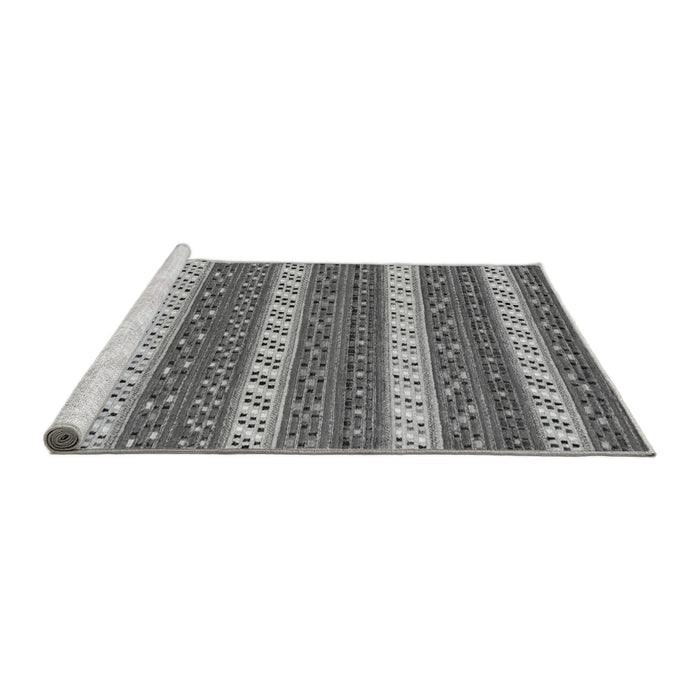 Sideview of Machine Washable Abstract Gray Modern Rug, wshabs239gry