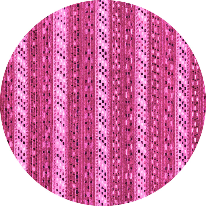 Round Machine Washable Abstract Pink Modern Rug, wshabs239pnk