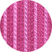 Round Machine Washable Abstract Pink Modern Rug, wshabs239pnk