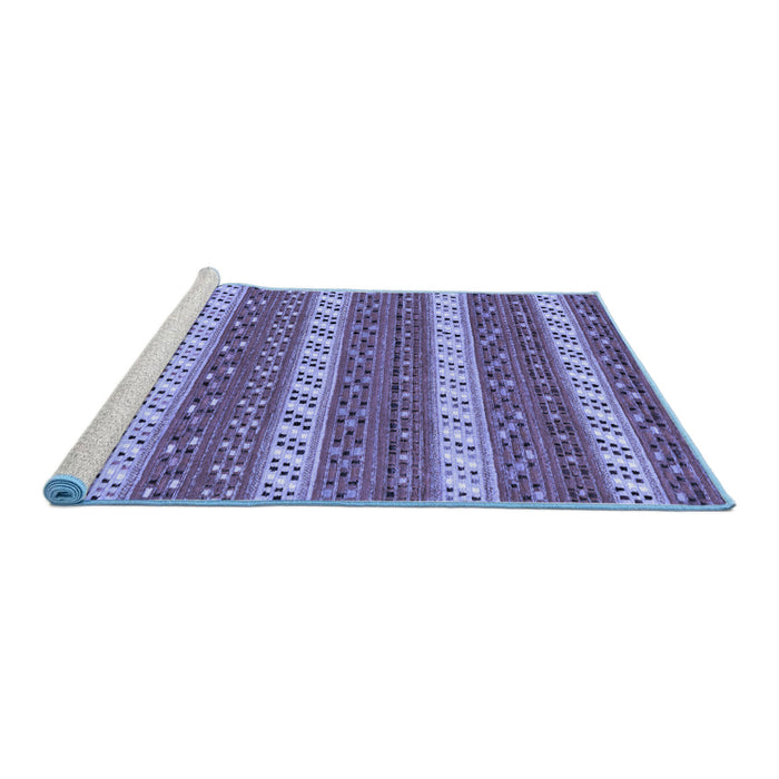 Sideview of Machine Washable Abstract Blue Modern Rug, wshabs239blu