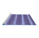 Sideview of Machine Washable Abstract Blue Modern Rug, wshabs239blu