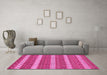 Machine Washable Abstract Pink Modern Rug in a Living Room, wshabs239pnk