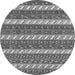 Round Abstract Gray Modern Rug, abs239gry