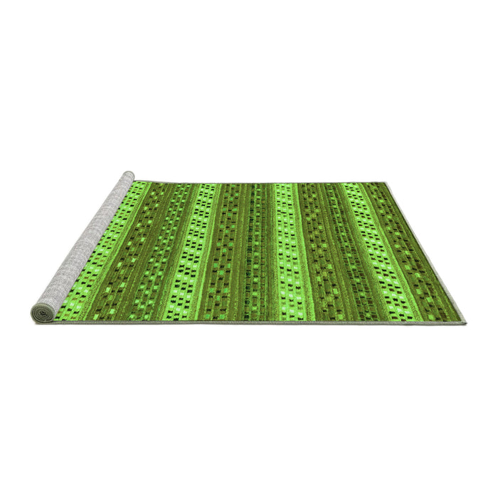 Sideview of Machine Washable Abstract Green Modern Area Rugs, wshabs239grn