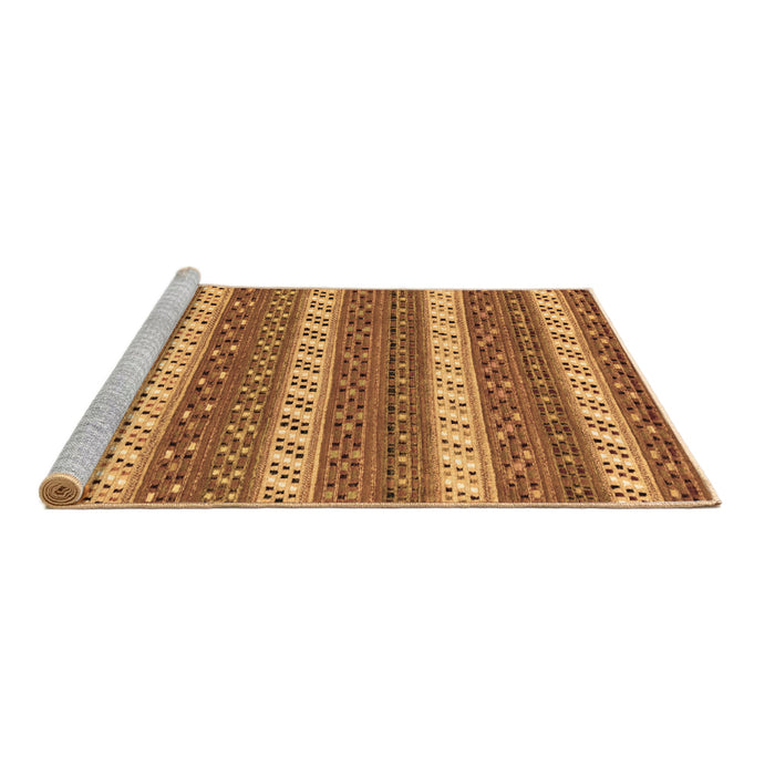 Sideview of Machine Washable Abstract Brown Modern Rug, wshabs239brn