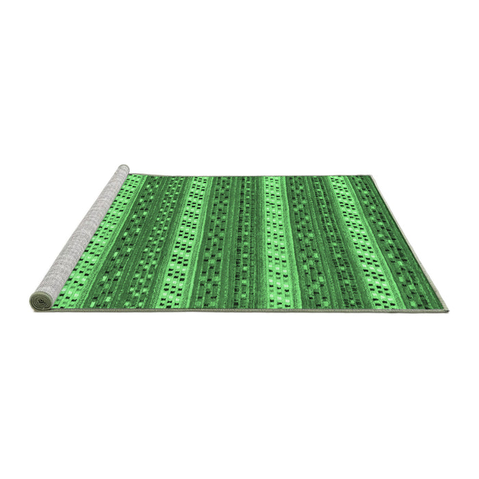 Sideview of Machine Washable Abstract Emerald Green Modern Area Rugs, wshabs239emgrn