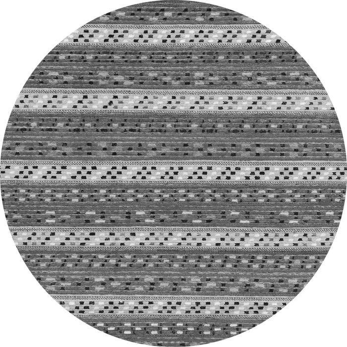 Round Machine Washable Abstract Gray Modern Rug, wshabs239gry
