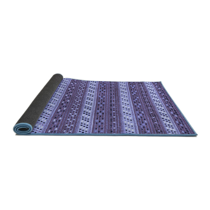Sideview of Abstract Blue Modern Rug, abs239blu