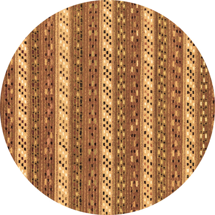 Round Abstract Brown Modern Rug, abs239brn