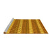 Sideview of Machine Washable Abstract Yellow Modern Rug, wshabs239yw