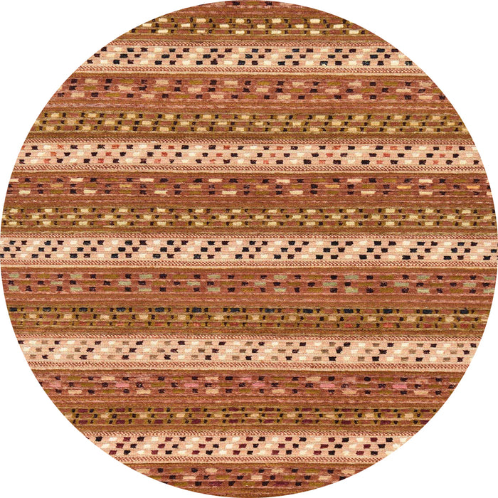Round Machine Washable Abstract Mango Orange Rug, wshabs239