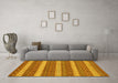 Machine Washable Abstract Yellow Modern Rug in a Living Room, wshabs239yw