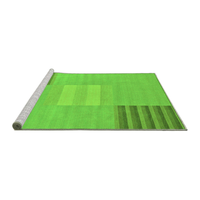 Sideview of Machine Washable Abstract Green Modern Area Rugs, wshabs23grn
